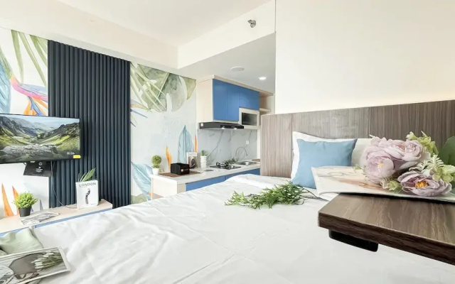 Blue Accent Studio At Samesta Mahata Serpong Apartment