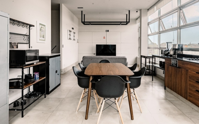 Bed in mixed room near Coyoacan