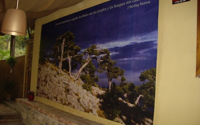 La Casita con jardín frente a la cascada