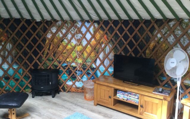 Green Yurt With Hot Tub - Sleeps 3, Parking & Wifi
