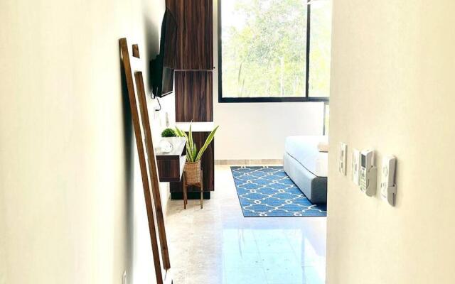 Fresh and Stylish Studio Aldea Zama rooftop pool Mya 109