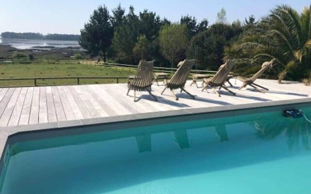 Villa With 4 Bedrooms In Pont L'abbe, With Wonderful Sea View, Private Pool, Enclosed Garden 3 Km From The Beach