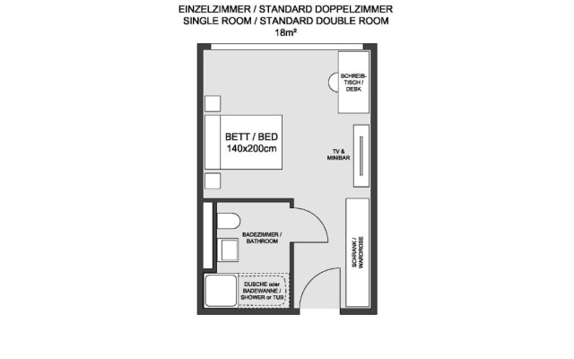 Standard Double room (full double bed)