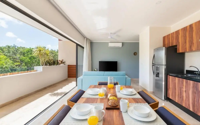Modern 2 BR Apartment Aldea Zama Rooftop Pool Gym Cinema