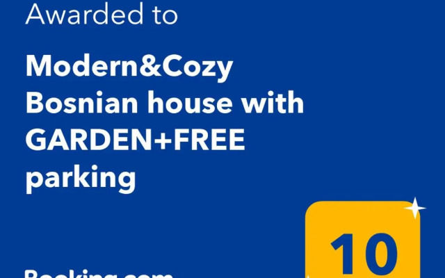 Modern&Cozy Bosnian house with GARDEN+FREE parking