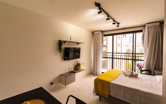 Flat Moderno com Academia e Wi-fi no Tatuap