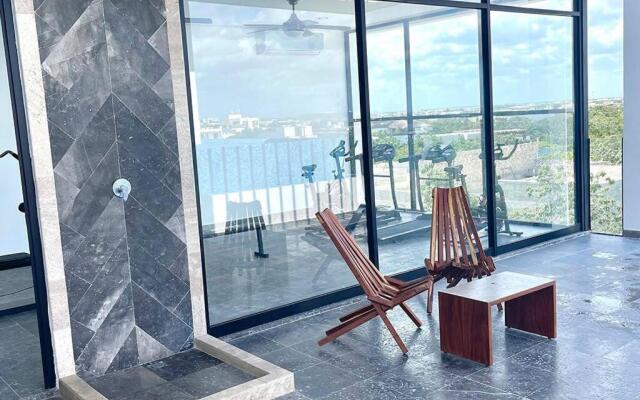 Fresh and Stylish Studio Aldea Zama rooftop pool Mya 109