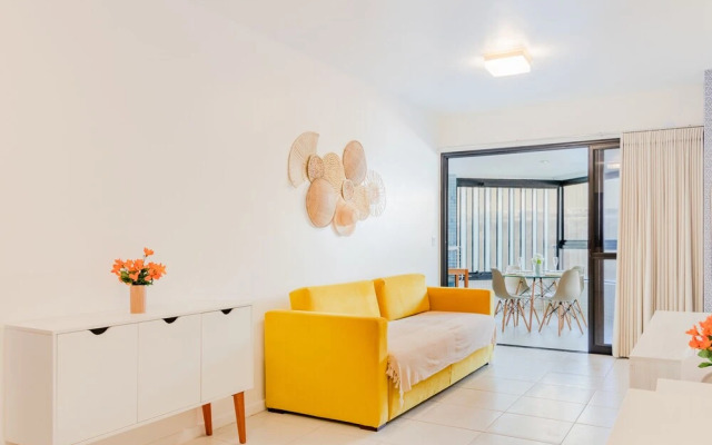 RV05 Excelente Quarto e Sala Pé na Areia