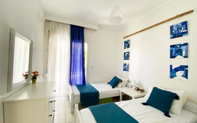 Cozy Apartment in Skala Fourkas,2 BR, 100m/Beach