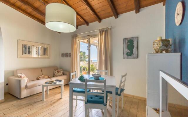 Blue house on the sea