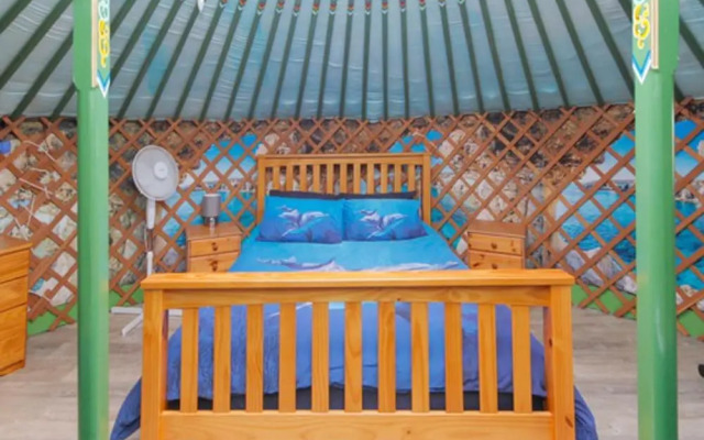 Green Yurt With Hot Tub - Sleeps 3, Parking & Wifi