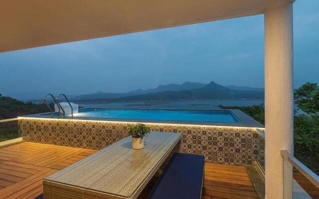SaffronStays Kaia Waters by Kosha Villas, Pawna - Greek style villa with panoramic view of Pawna lake