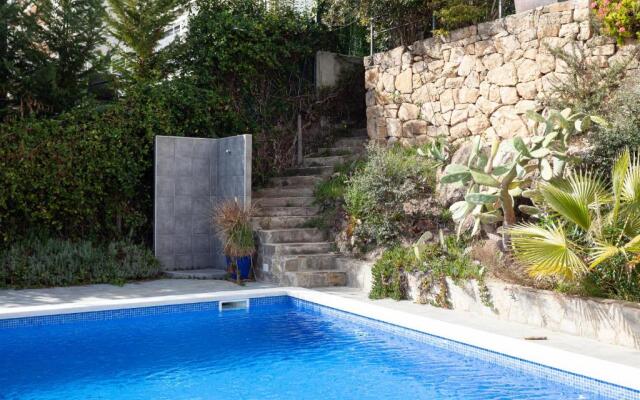 holiday house in a garden with view