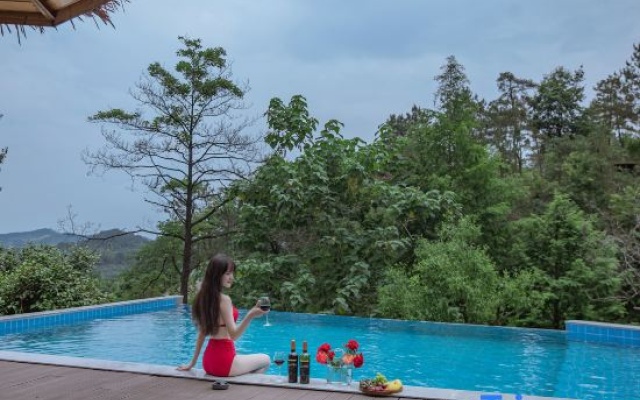 Summer Starry Sky Pool Thousand Acre Garden Hot Spring Resort Villa – Pool – Huzhou