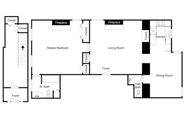 127 E Liberty Townhouse Unit A 1 Bedroom 1.5 Bathroom Townhouse