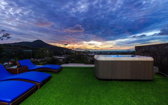 Kamala Sea View villa with private pool and rooftop jacuzzi