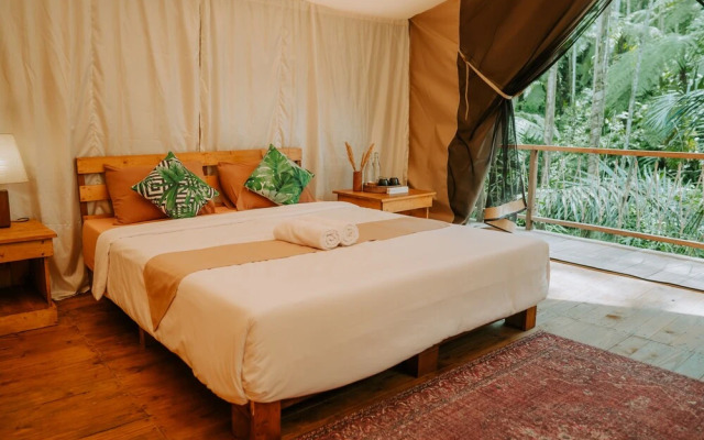 Glamping tent near the waterfall