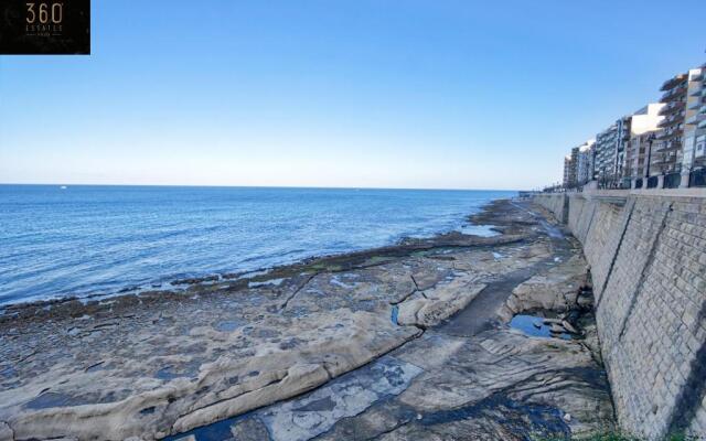 Seafront Sliema - Spacious 3BR opposite beach - AC by 360 Estates