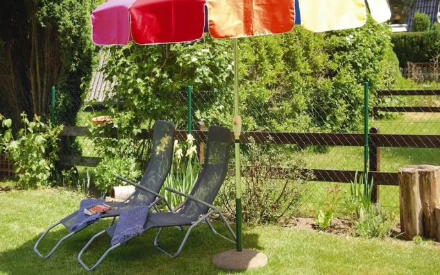 Roof House Near Dummer See With Rowing Boat
