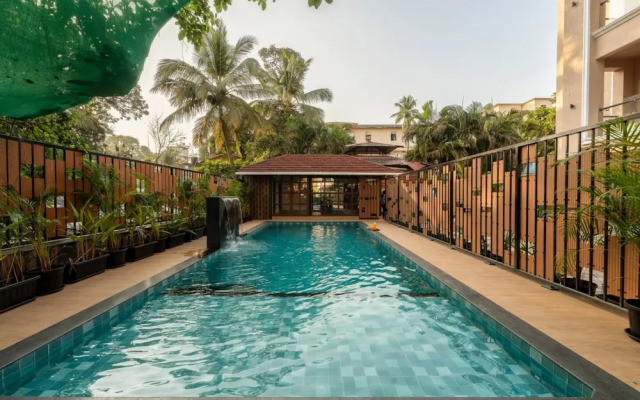 Modern 1BR With Pool 5min Drive to Candolim Beach
