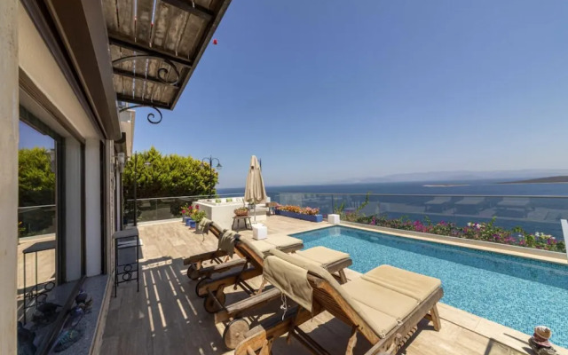 House With Private Pool and Sea View in Bodrum