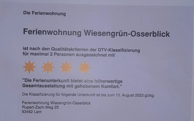 Wohnung Wiesengrün - Osserblick