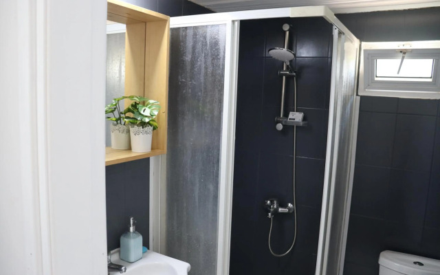 Mediterranean poolside garden cottage