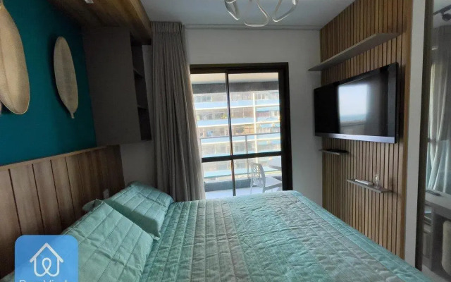 Studio luxuoso com bela vista mar no Smart Barra