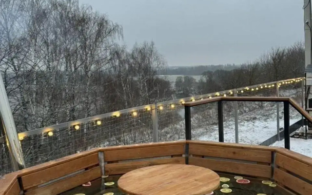The house overlooks the river