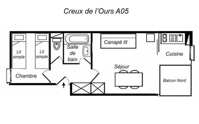 Appartement Méribel, 2 pièces, 4 personnes - FR-1-182-196