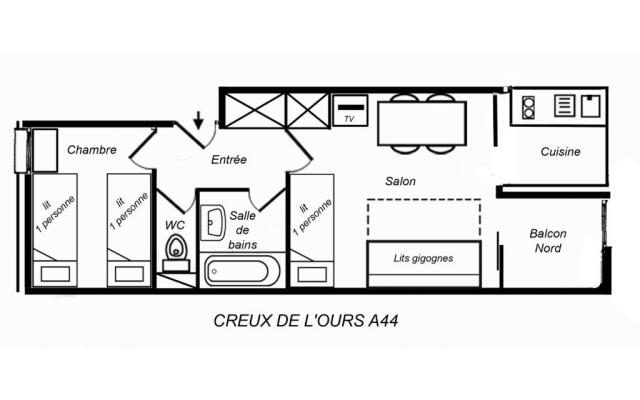 Appartement Méribel, 2 pièces, 4 personnes - FR-1-182-230