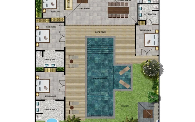 Modern 4 BR Villa 400m to the Beach in Canggu