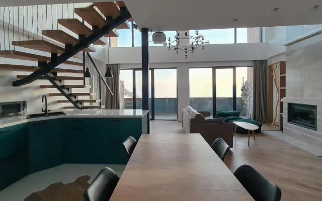 George Snow Apartments in New Gudauri - fireplace, 50m to Gondola lift