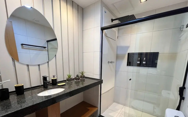 Flat luxo com varanda gourmet no Makia