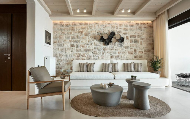 Beachfront villa with a heated pool