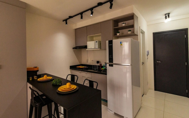 Flat Moderno com Academia e Wi-fi no Tatuap