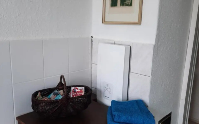 Kunstoase am blauen Haus