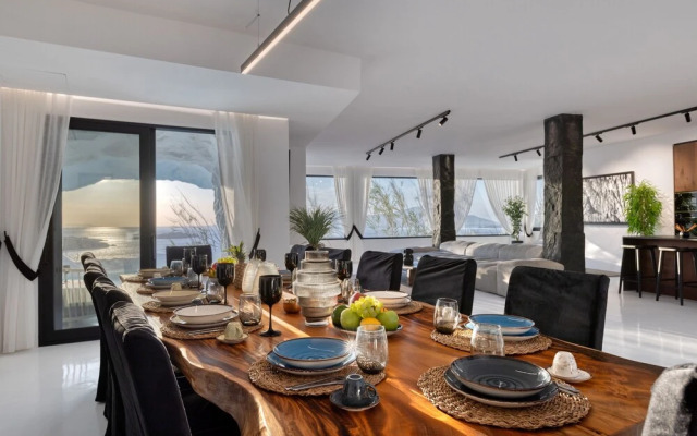 Mykonos Town Black Villa with Cave Heated Pool