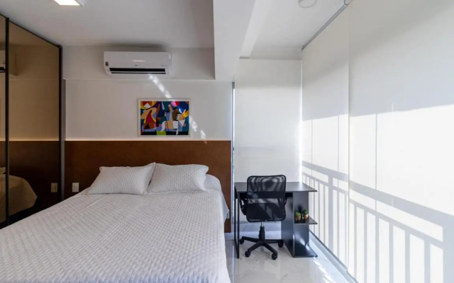 Studio de luxo mobiliado em Moema