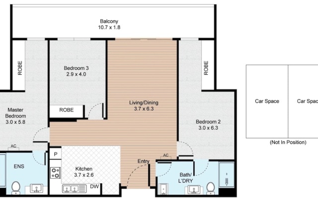 Newly Built 3 Bed Apartment With Onsite Parking