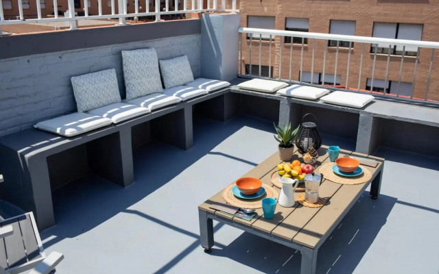 Cabanyal 3 Bedroom WIFI AC Terrace Beach Penthouse