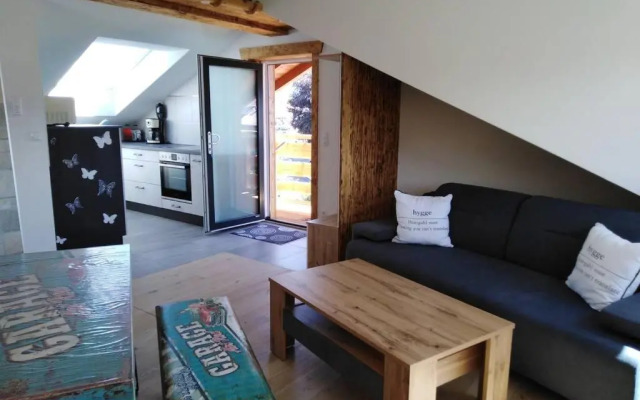 Komplette Dachwohnung mit Balkon und Bergblick