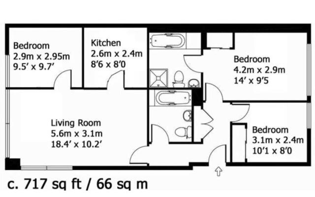 Superb 3-Bed 2-Bath with Wifi: Trendy Fitzrovia W1