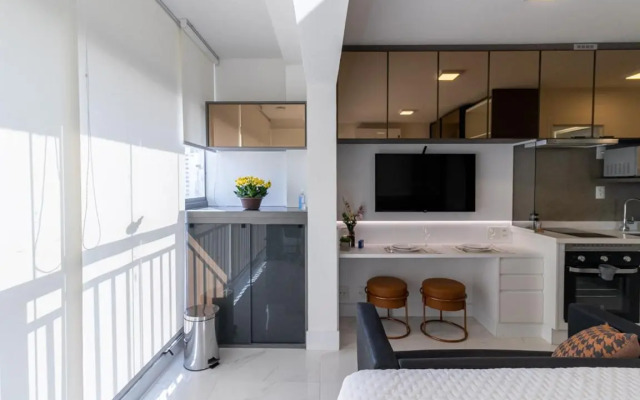 Studio de luxo mobiliado em Moema