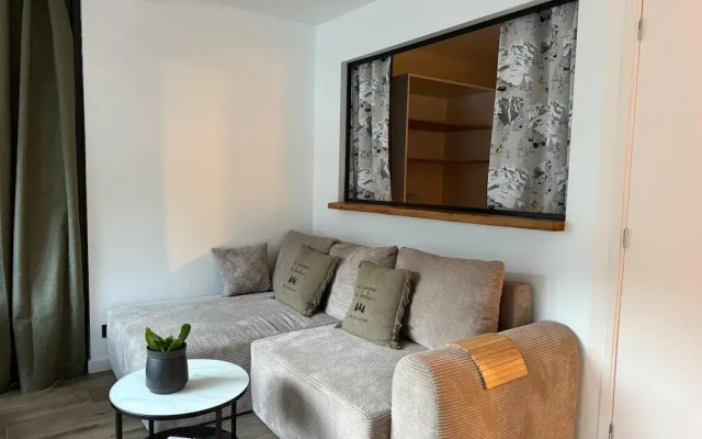 Appartement 1 chambre Les Houches aux pieds des pistes vue montagne