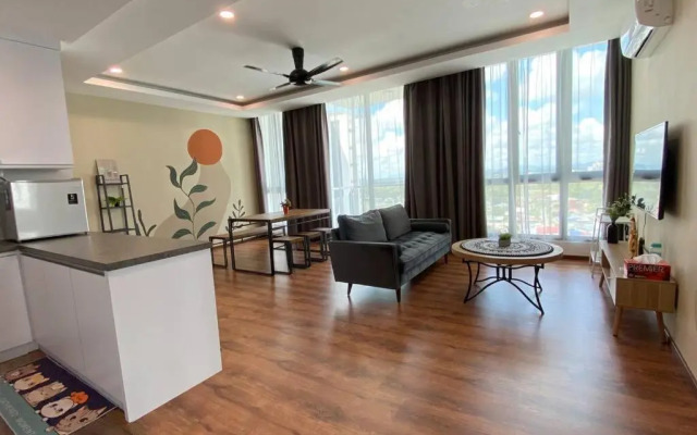 #1.3 Cozy 7Pax Large Beds 2B1R Vivacity Kuching Jazz Suites