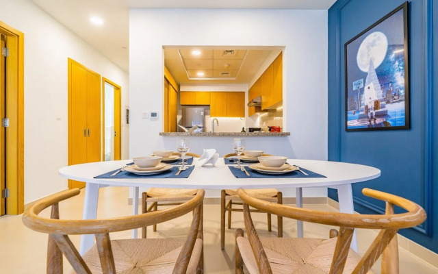 Monty Holiday Home - Serene & Modern Apartment With Burj Khalifa View