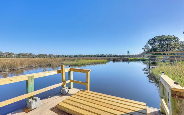 Waterfront Oak Island Home w/ Dock