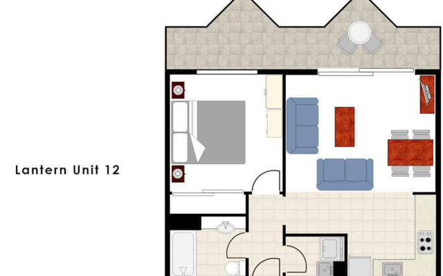 Lantern 1 Bedroom Balcony with mountain and village views