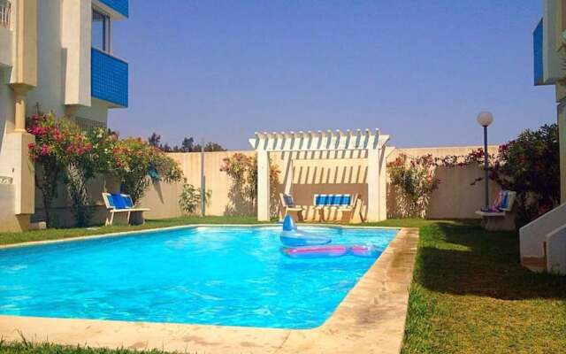 Apartment With 2 Bedrooms in Hammamet, With Wonderful sea View, Pool A